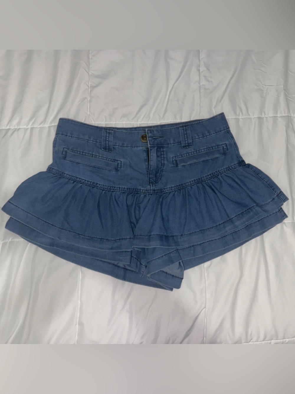 2 for $20! American Eagle Outfitters Ruffle Denim Skort Shorts